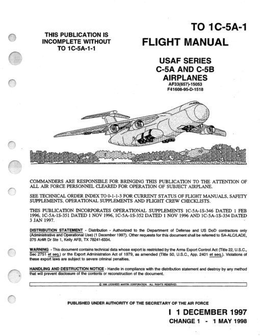 Flight Manual for the Lockheed C-5 Galaxy
