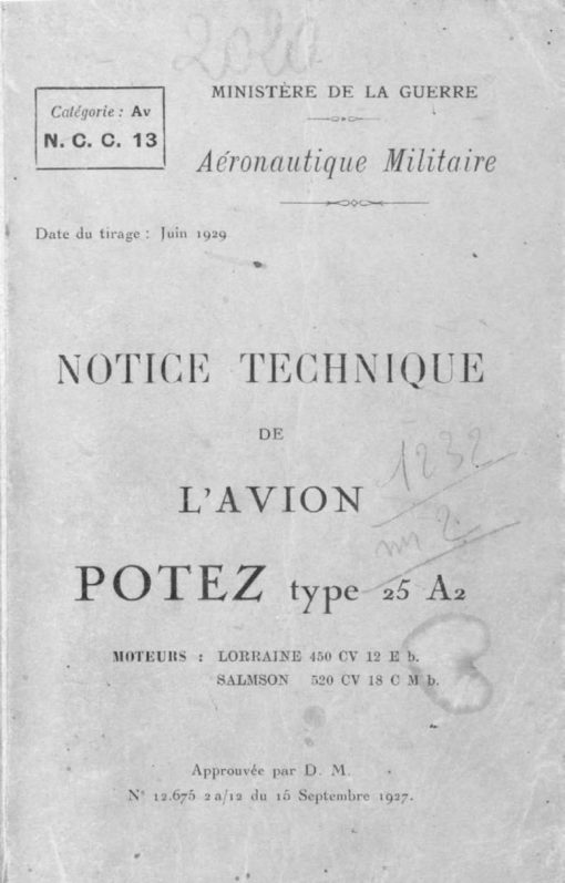 Flight Manual for the Potez 25