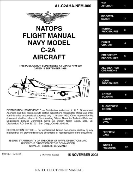 Flight Manual for the Grumman C-2A Greyhound