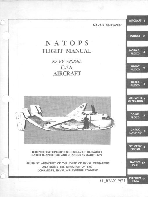 Flight Manual for the Grumman C-2A Greyhound