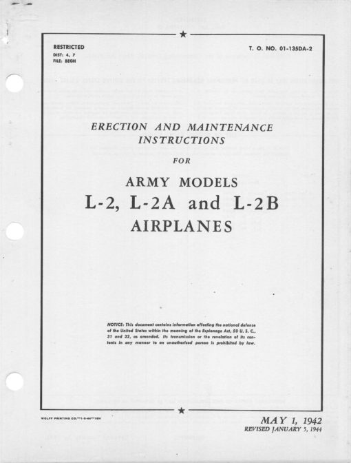 Flight Manual for the Taylorcraft L-2 Grasshopper