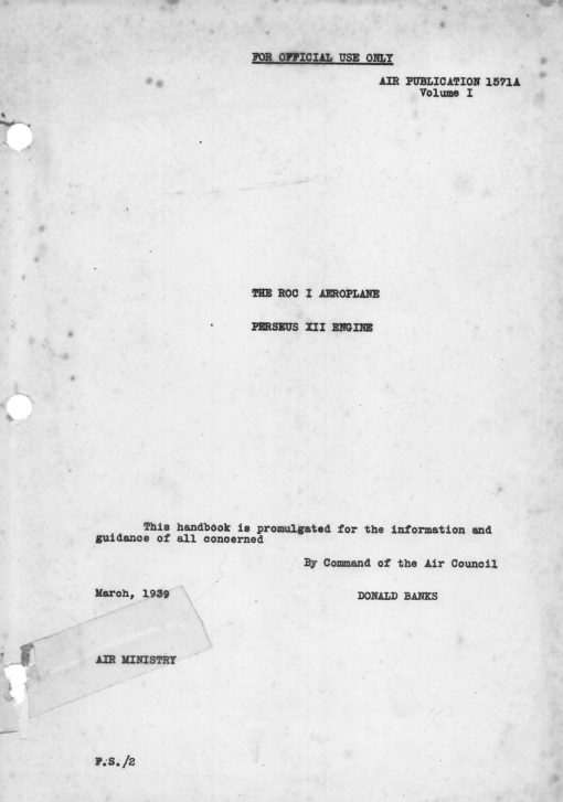 Flight Manual for the Blackburn Skua and Roc