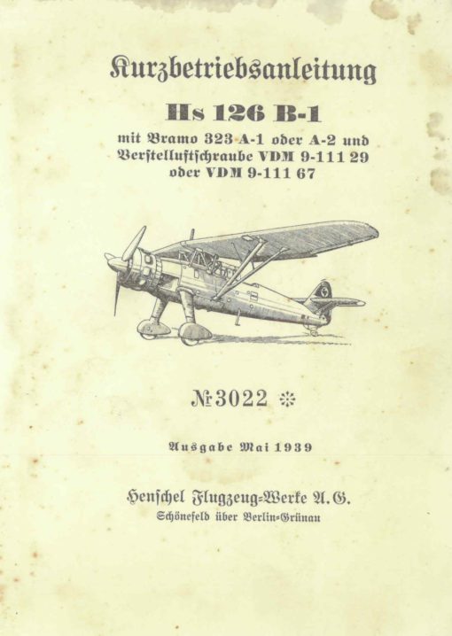 Flight Manual for the Henschel Hs126