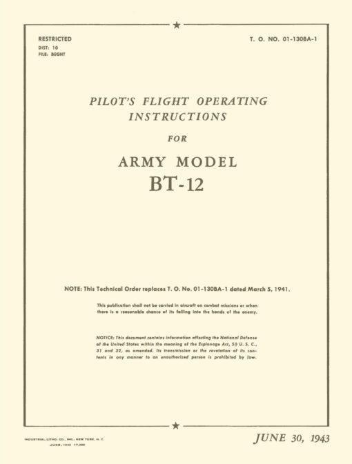 Flight Manual for the Fleetwings BT-12
