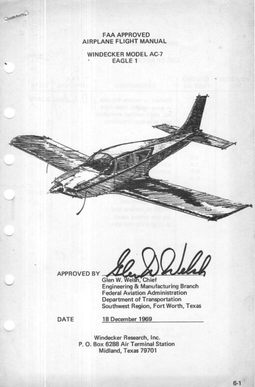 Flight Manual for the Windecker Eagle