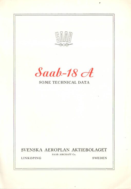 Flight Manual for the Saab 18