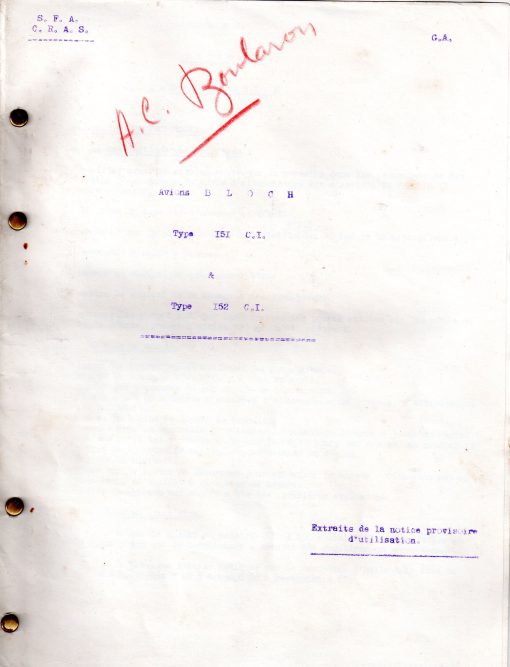 Flight Manual for the Bloch 151 and 152