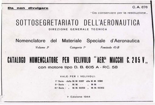 Flight Manual for the Macchi C205 Veltro