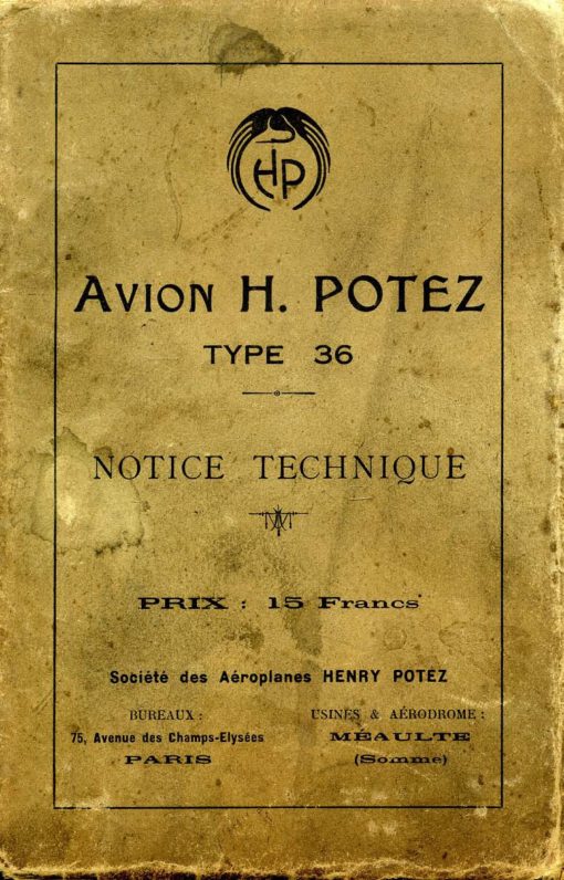 Flight Manual for the Potez 36
