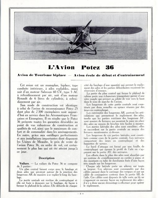Flight Manual for the Potez 36