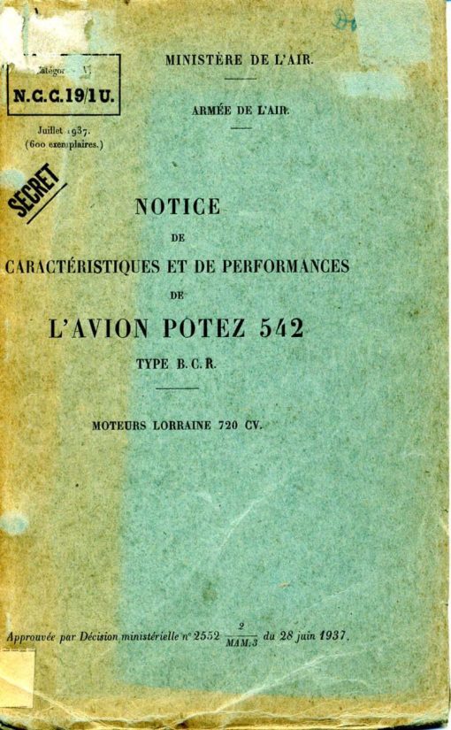 Flight Manual for the Potez 54